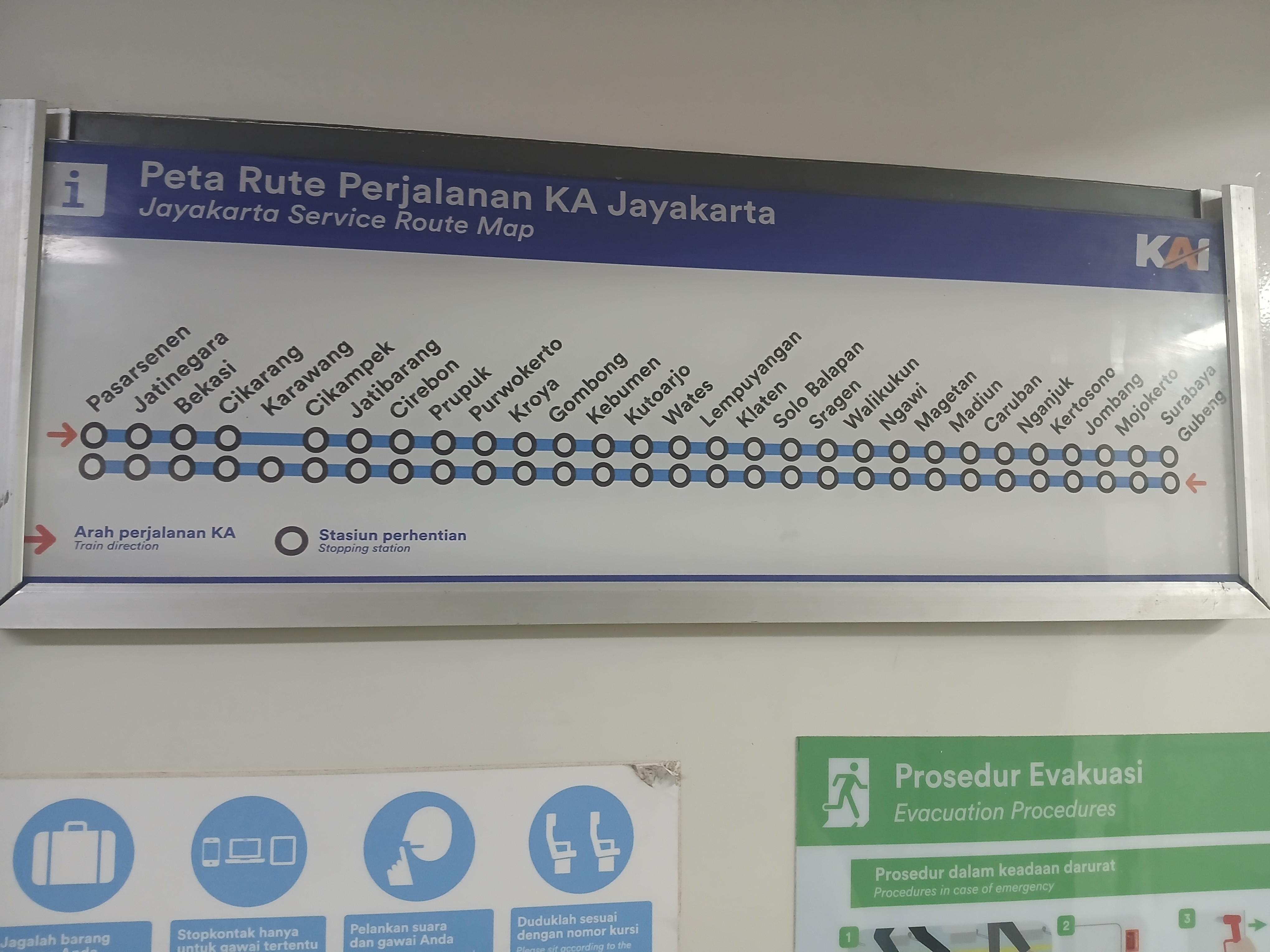 Peta rute perjalanan ka jayakarta di Stasiun Indonesia - foto kereta api terbaru