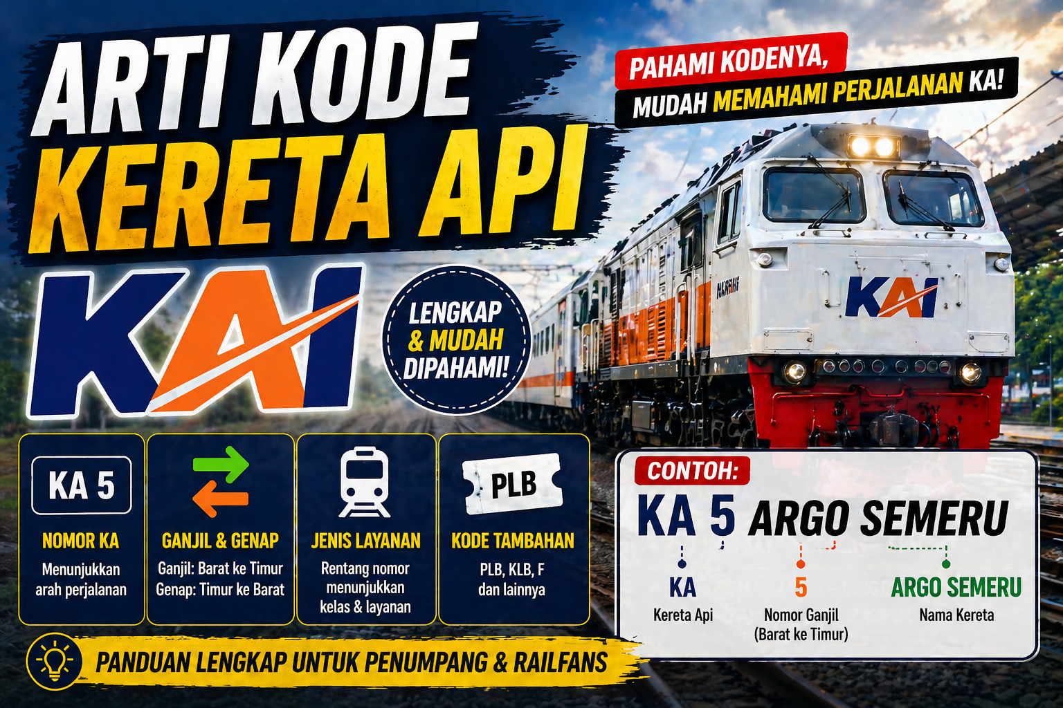 Arti Kode Kereta Api KAI, Railfans Wajib Tahu!