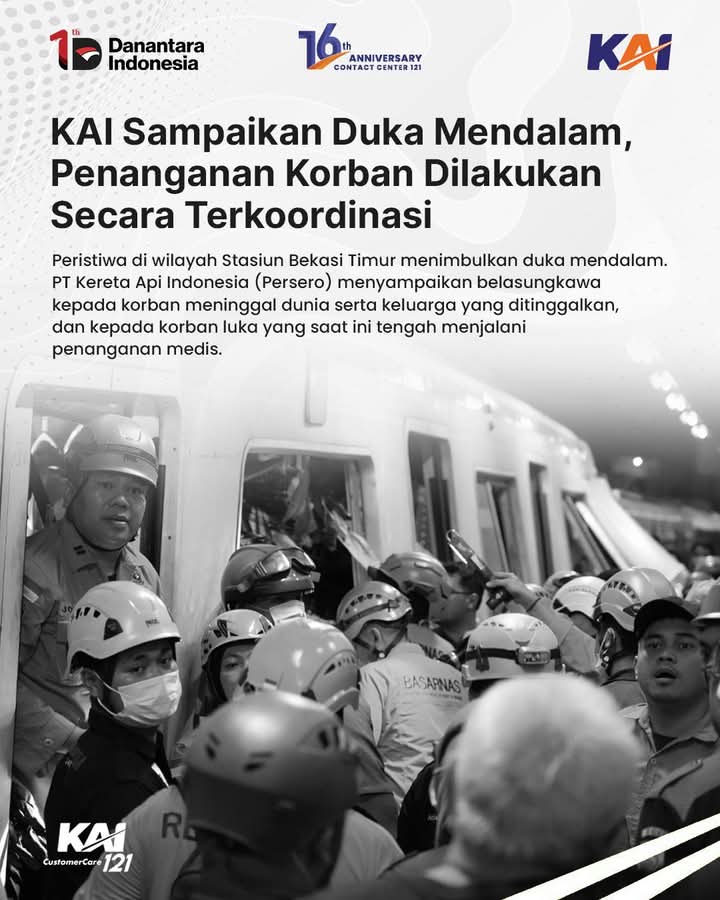 Insiden Kecelakaan KA 4 ARGO BROMO ANGGREK dan KRL