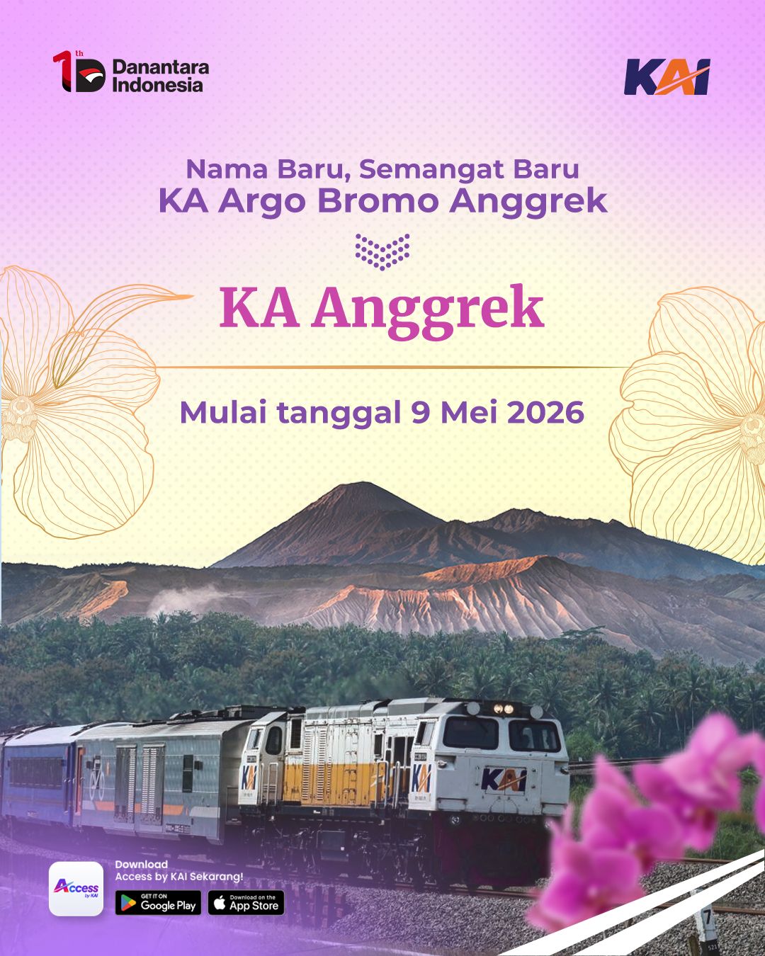 Perubahan nama KA ARGO BROMO ANGGREK menjadi KA ANGGREK