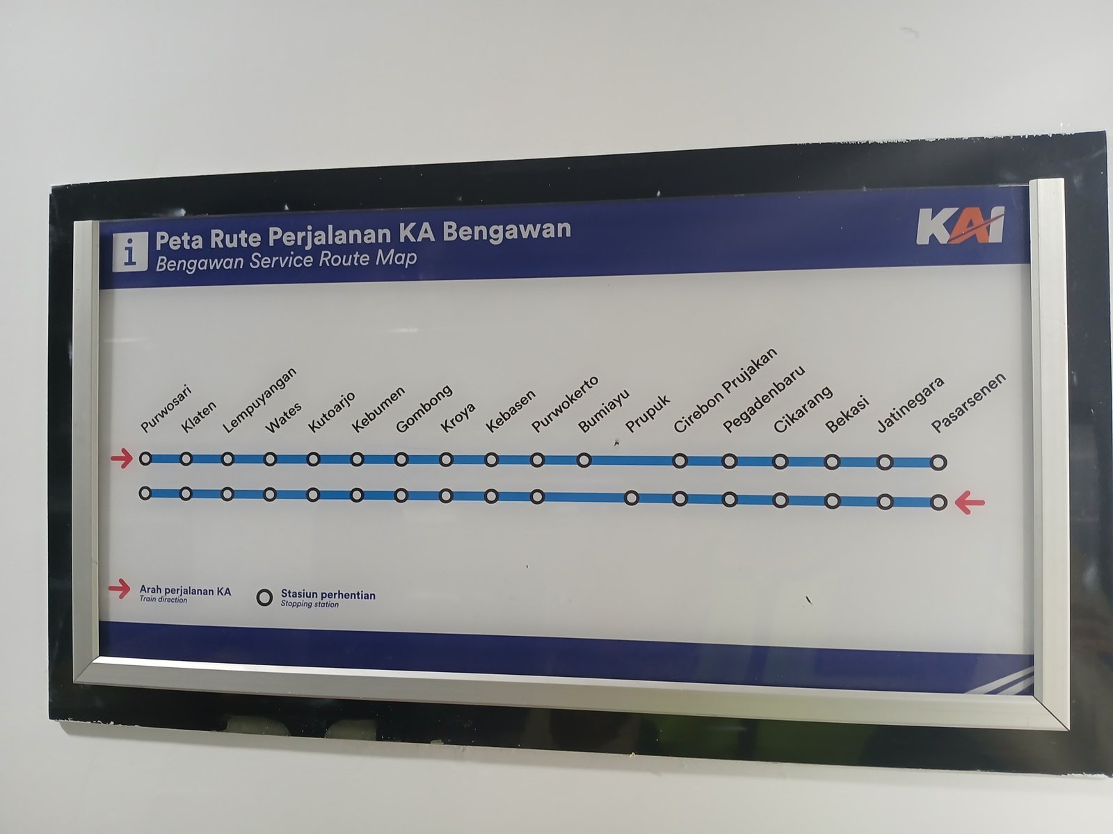 Rute yang dilalui kereta bengawan