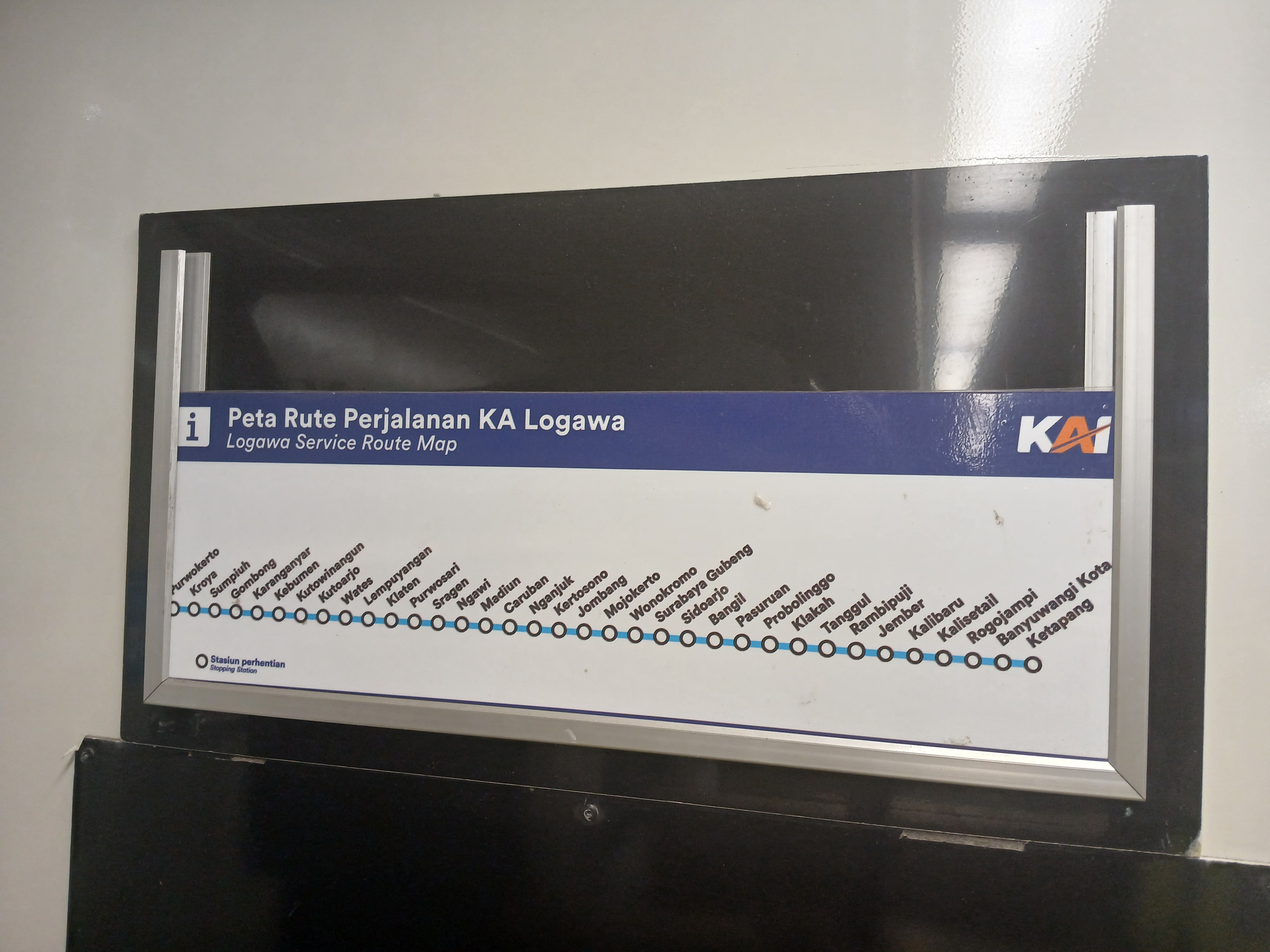 Rute yang di lalui kereta api logawa tujuan stasiun ketapang