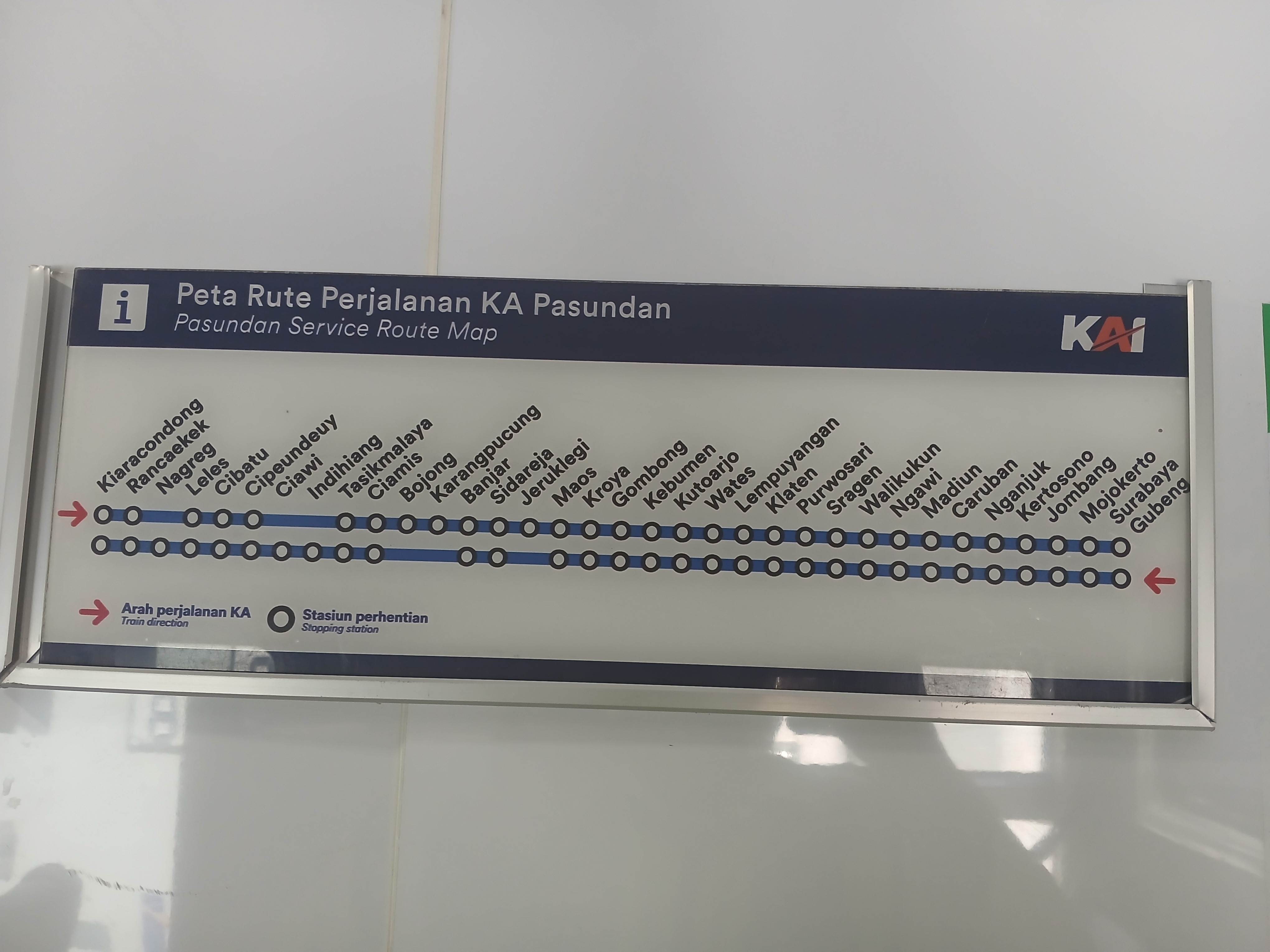 Rute yang di lalui kereta pasundan tujuan kiaracondong