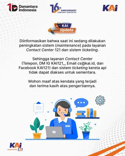 Gangguan Operasional Ticketing dan Layanan 121 PT KAI