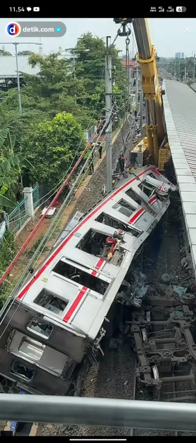 KRL 5568 Dilakukan Pengrucatan di Stasiun Bekasi Timur