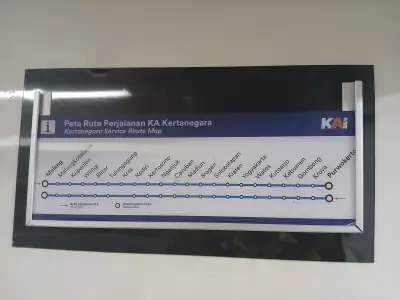 Peta rute perjalan kereta api kertanegara