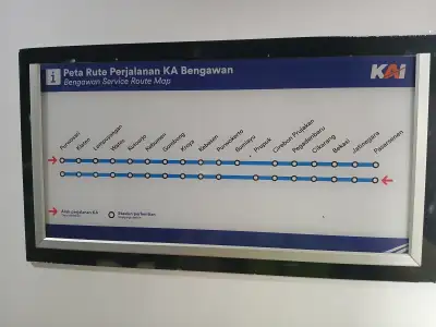 Peta rute yang di lalui kereta api bengawan